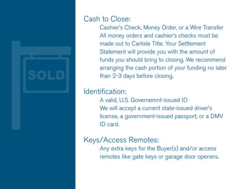 Closing Day Instructions