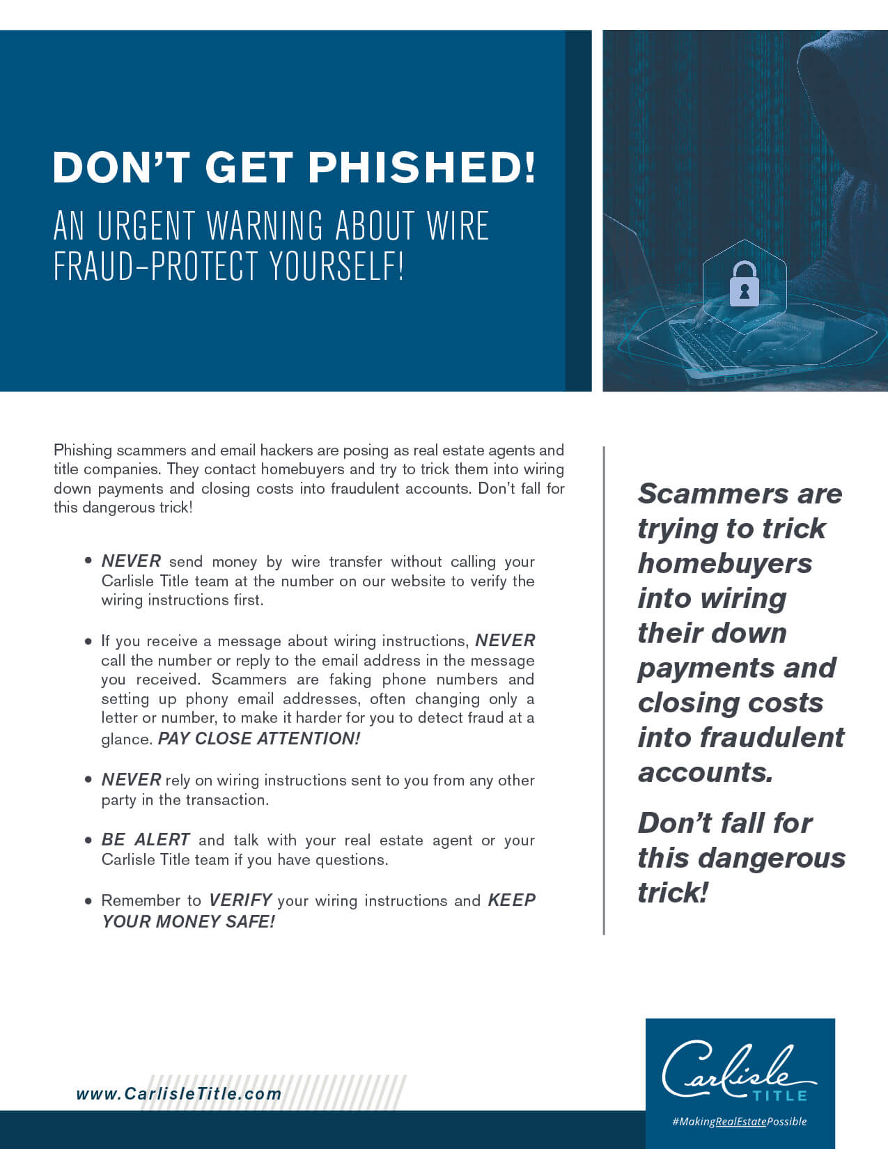 Wire Fraud and Phishing Warning